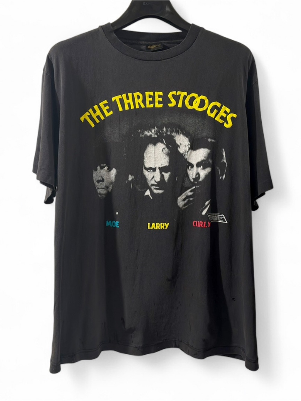 Vintage The Three Stooges Black Graphic T-shirt Size Men’s XL